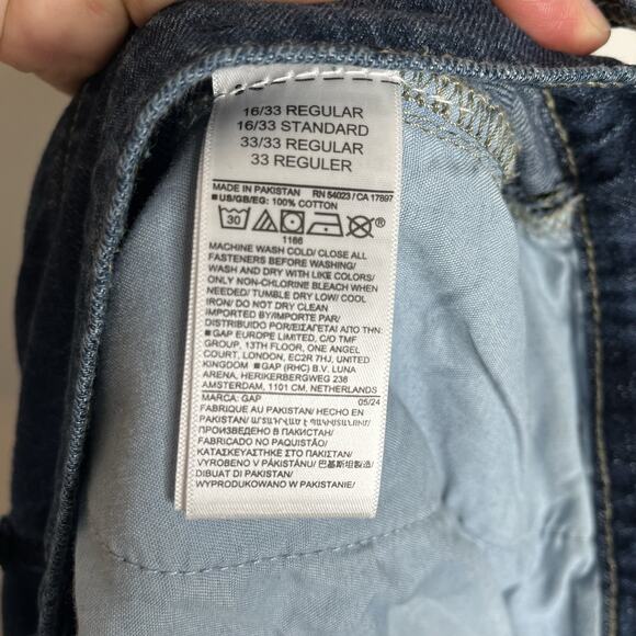 Gap High Rise Wide Leg Jeans Womens 16/33 Dark Wash Pleated Loose Skater Baggy - Picture 6 of 7